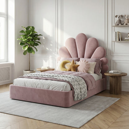 The Menton Children's Upholstered Bed in Riviera Rose