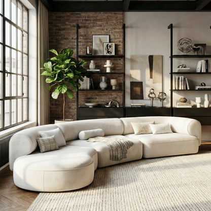 The Marlowe Curved Modular Sofa in Sterling Mist
