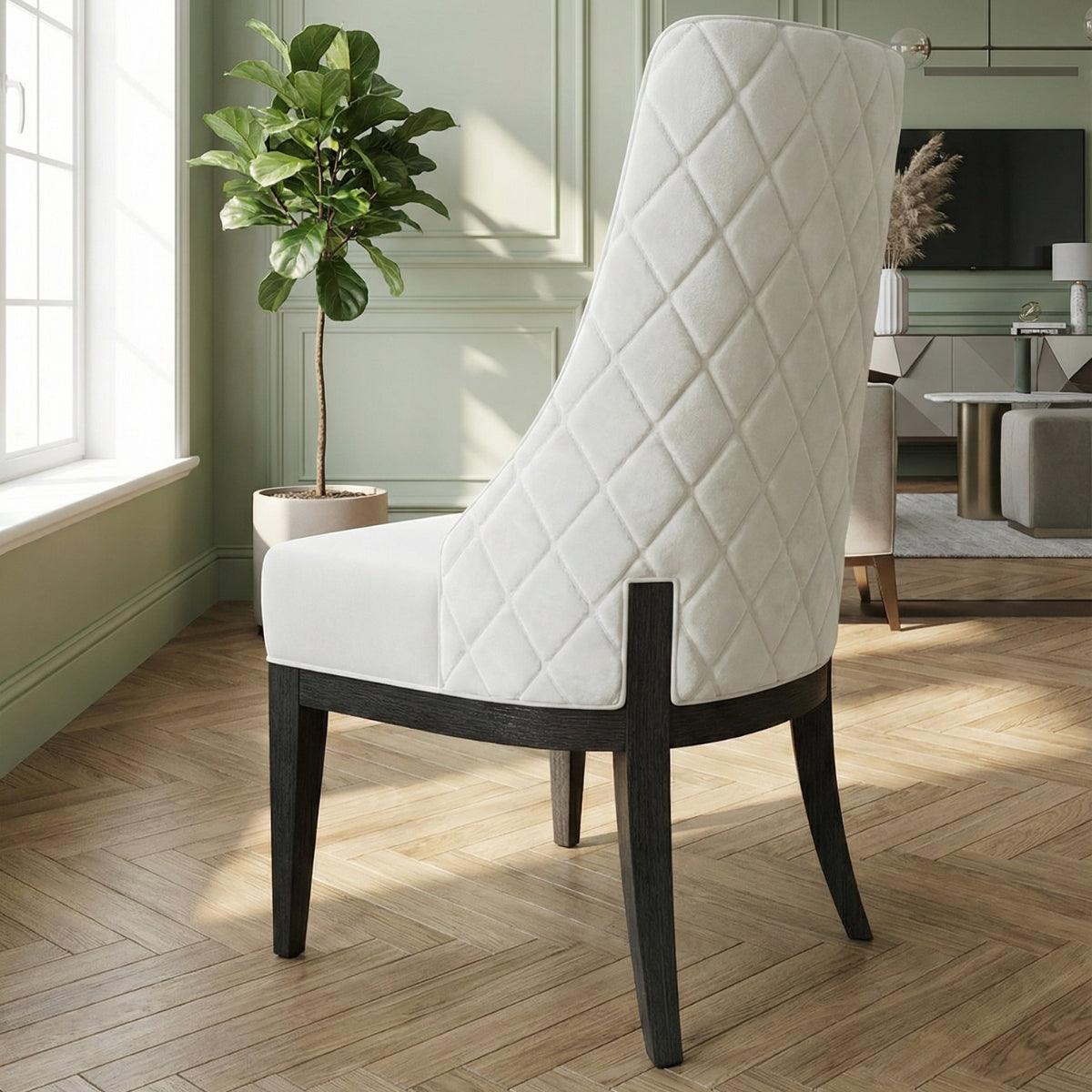 Vivienne Two Tone Dining Chair in Arctic Pearl