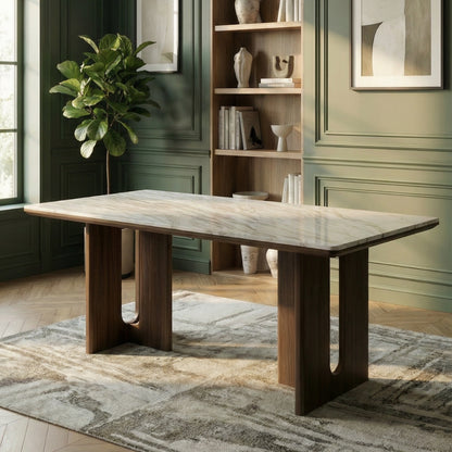 Alabaster Echo Marble Top Dining Table