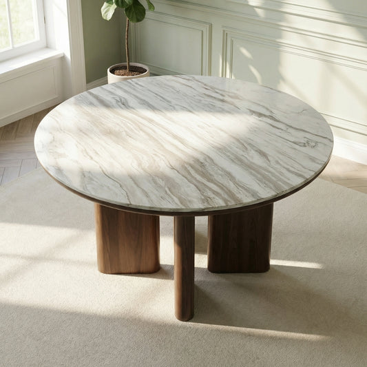 Lucca Marble Top Dining Table Volakas Hellenic Edition
