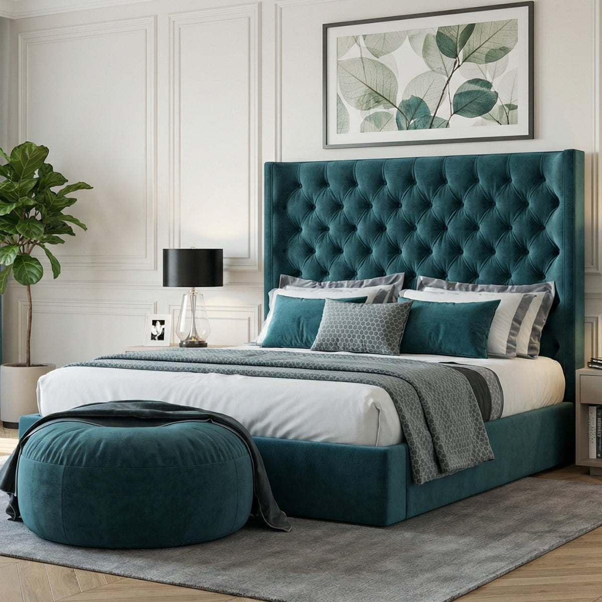 The Ashford Manor Legacy Tufted Bed in Highland Moss