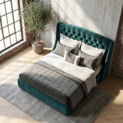 Bellagio Tufted Bed in Venetian Moss