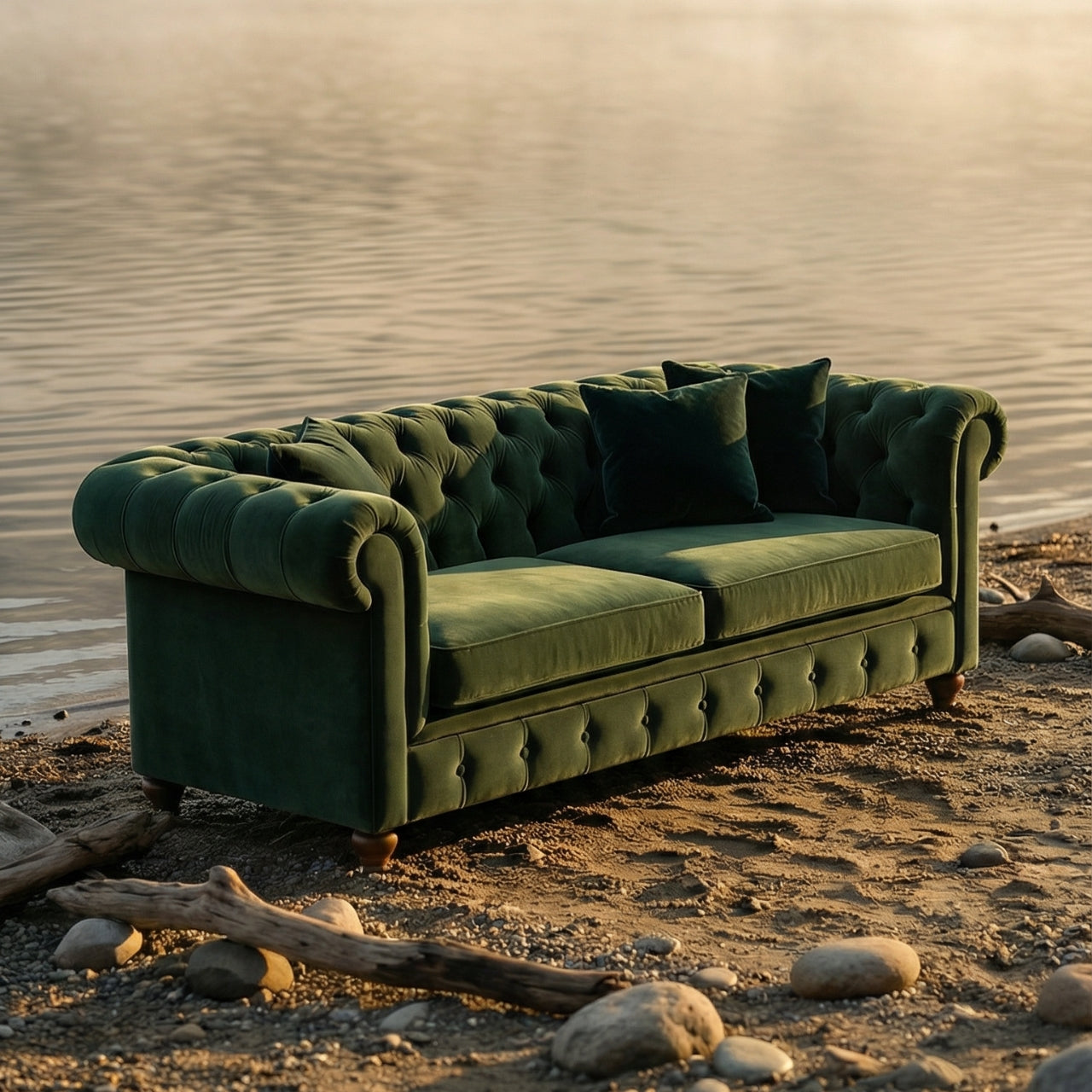 Classic Velvet Chesterfield Sofa