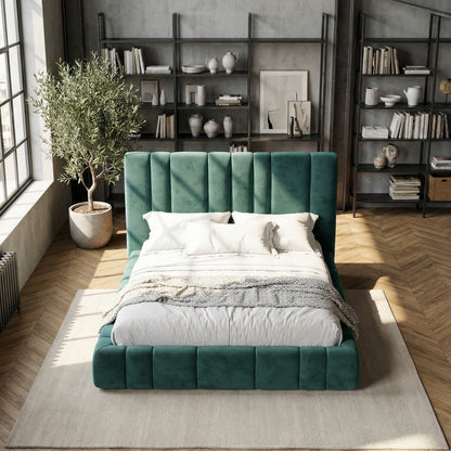 Palatino Modern Bed in Venetian Moss