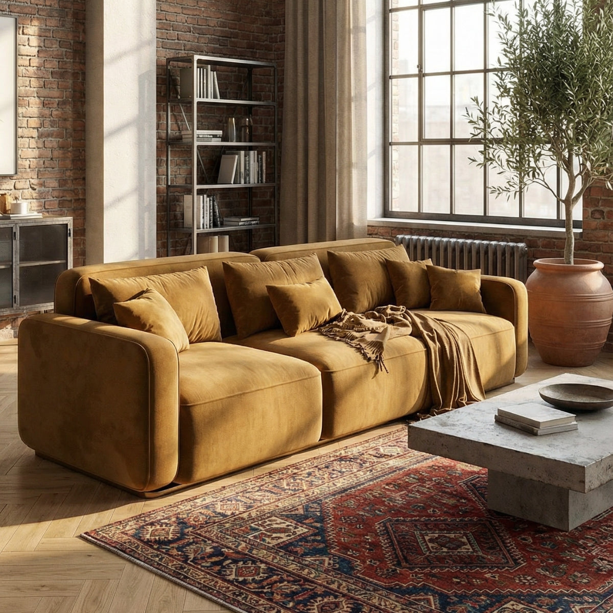 Somerset Three Seater Sofa in Autumn Sunset