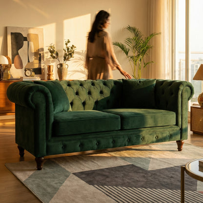 Classic Velvet Chesterfield Sofa