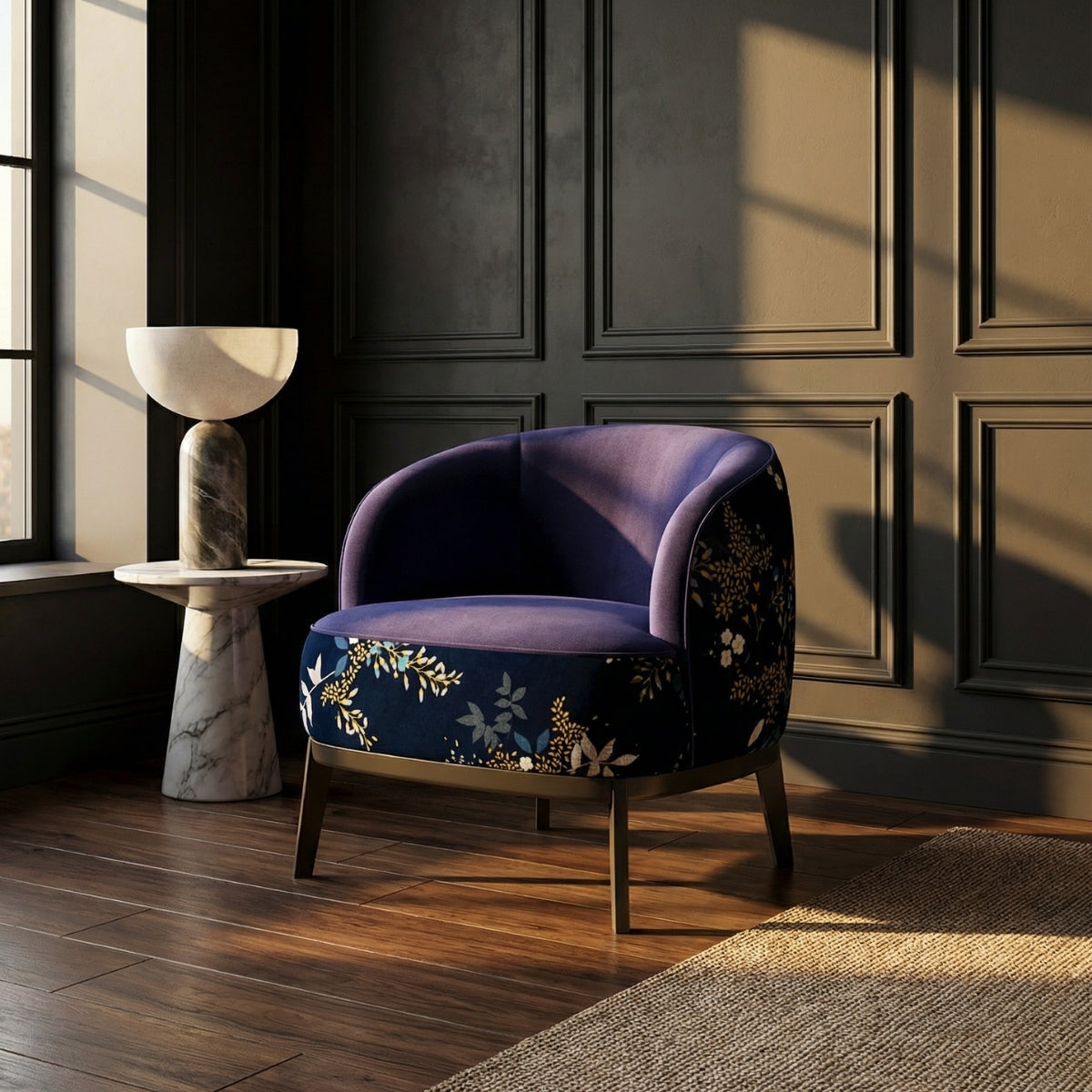 The Notting Hill Sara Miller Velvet Armchair