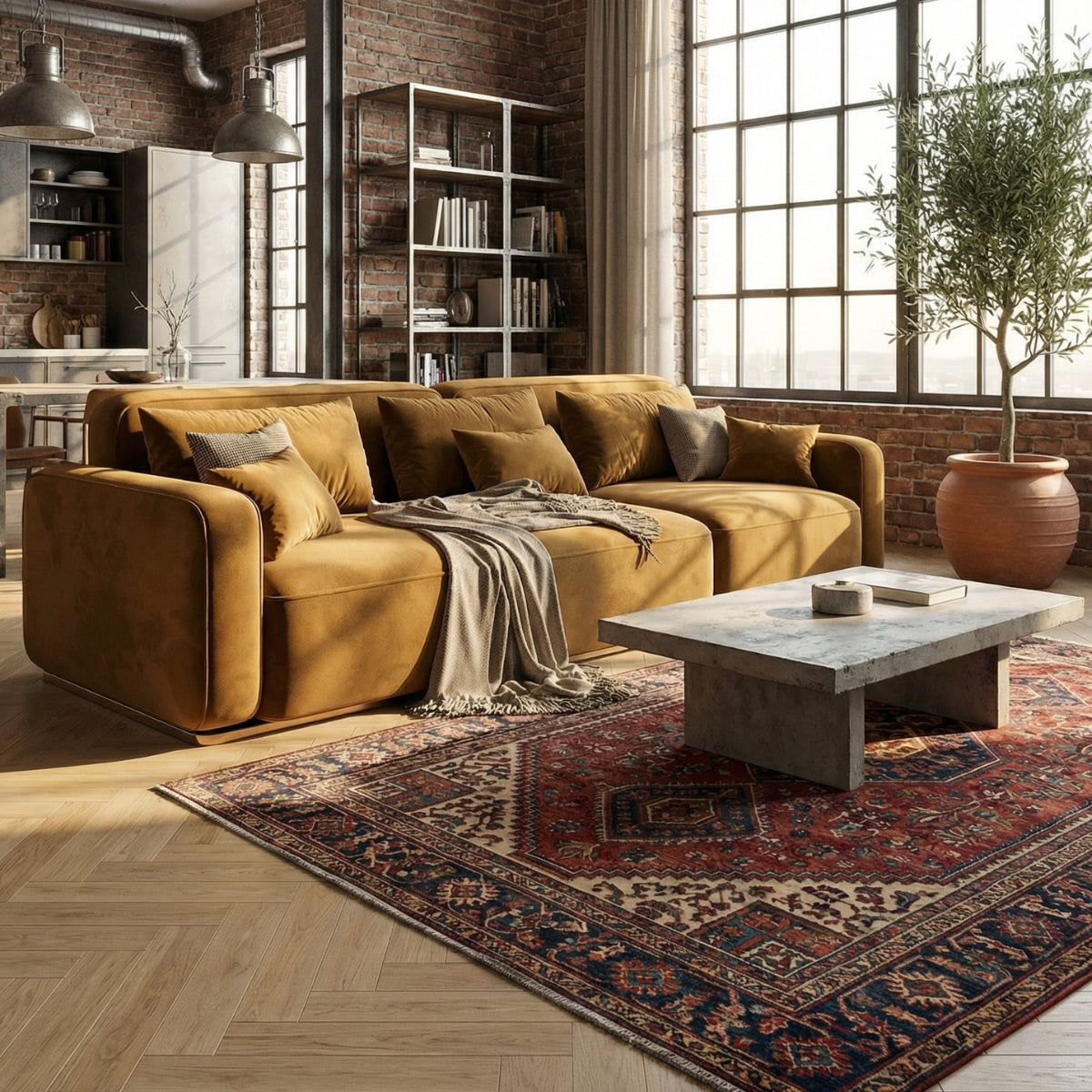 Somerset Three Seater Sofa in Autumn Sunset