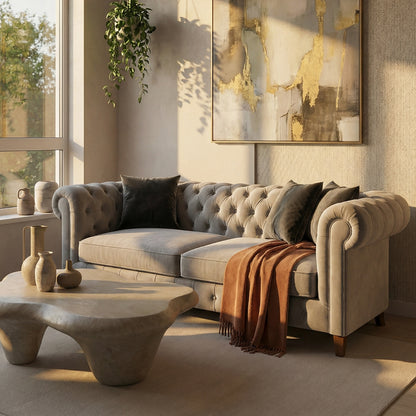 Classic Velvet Chesterfield Sofa