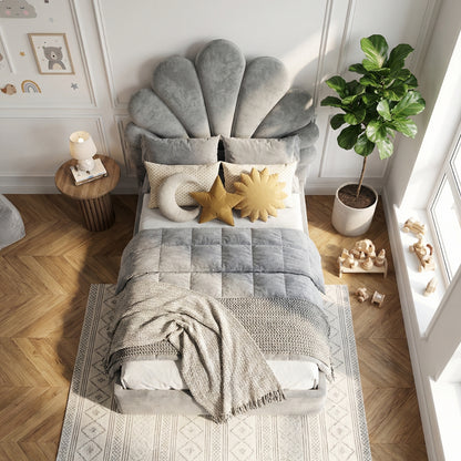 The Menton Children's Upholstered Bed in Mistrale Grey