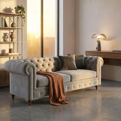 Classic Velvet Chesterfield Sofa