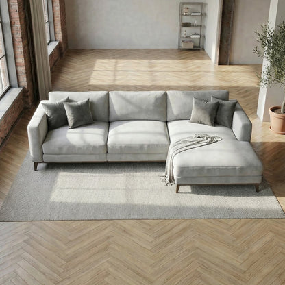 Ravenna L-Shaped Three Seater Corner Sofa in Lakefront Mist