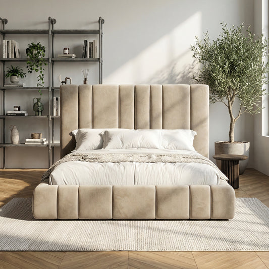 Palatino Modern Bed in Tuscan Sand