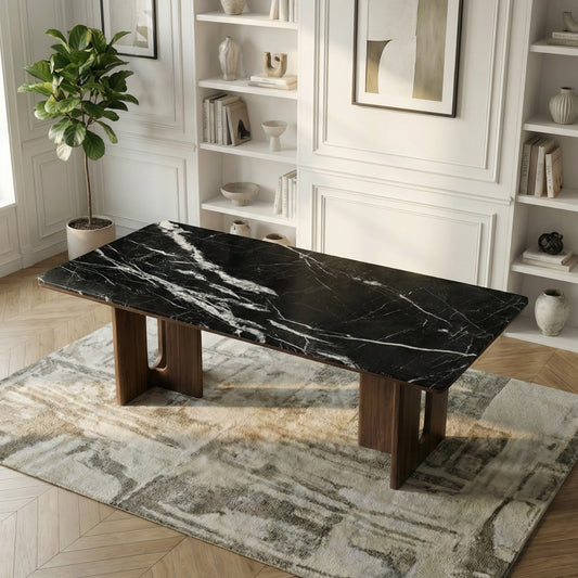 Mayfair Noir Marble Top Dining Table