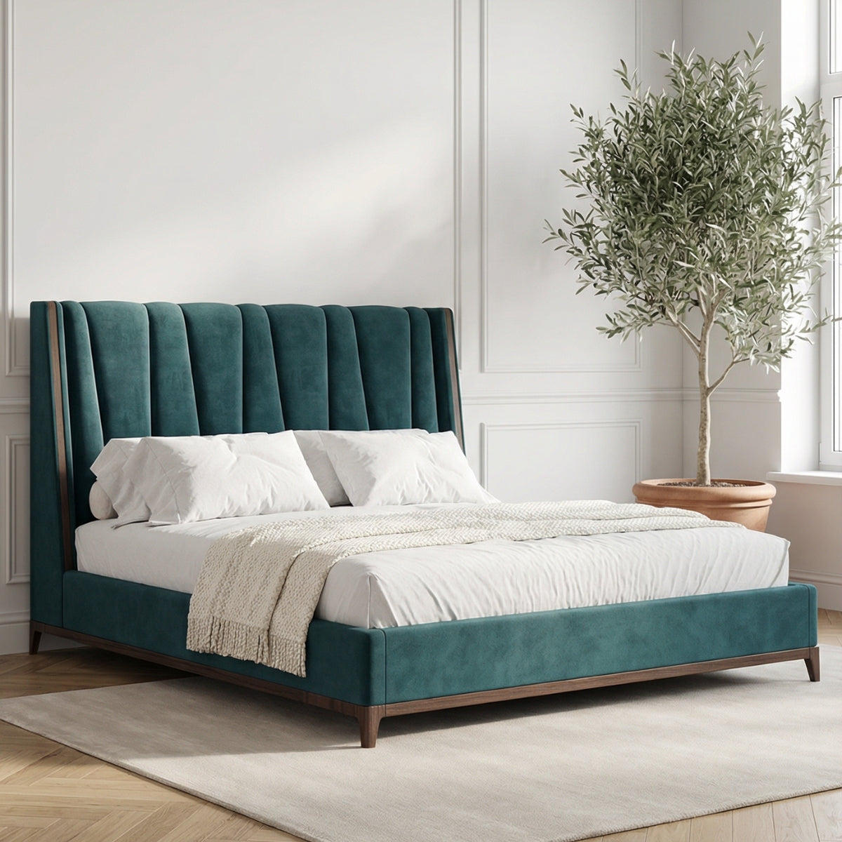 Beaumont Bed in Everglade Velvet