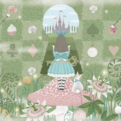 Curiouser and Curiouser Alice in Wonderland Wallpaper