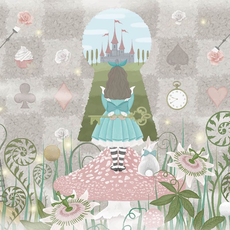 Curiouser and Curiouser Alice in Wonderland Wallpaper