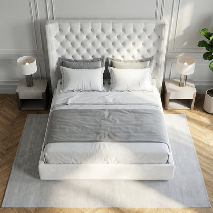 The Ashford Manor Legacy Tufted Bed in Arctic Pearl