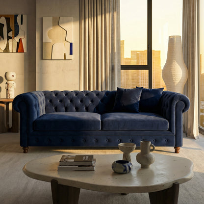 Classic Velvet Chesterfield Sofa