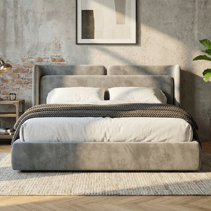 The Valetta Upholstered Bed in Lunar Pebble