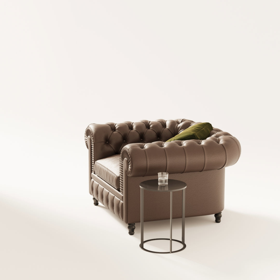 Premium Leatherette Chesterfield Armchair